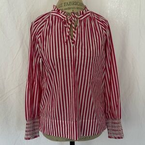 J. Crew Striped Blouse in Pink and White - Size XS
